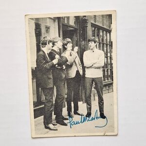 ✨Vintage 1964 Topps Beatles B&W Trading Card #54 Paul McCartney Signature trade